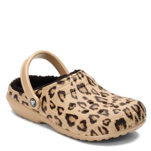 lined crocs leopard